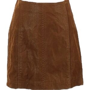 Free People Faux Leather Brown Skirt​​